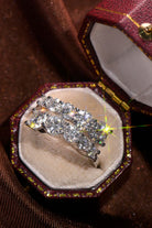 Double Row 3.26 Ct Moissanite Platinum Vermeil Ring - - Claude Jewelry Moissanite - Shop claudejewelry.com