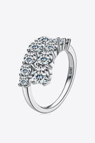 Double Row 3.26 Ct Moissanite Platinum Vermeil Ring - Platinum Vermeil-4- Claude Jewelry Moissanite - Shop claudejewelry.com