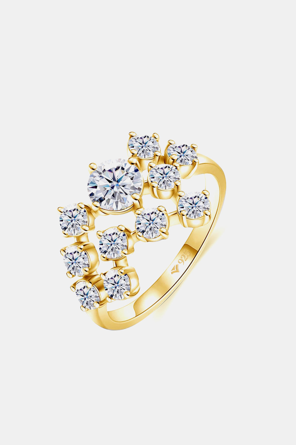 Galactic Cluster 1.2 Ct Moissanite Ring - 18k Gold Vermeil-4.5- Claude Jewelry Moissanite - Shop claudejewelry.com