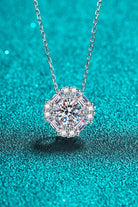 Geometric Moissanite Pendant Chain Necklace - Rhodium Vermeil- Claude Jewelry Moissanite - Shop claudejewelry.com