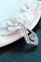 Glamorous Always Moissanite Pendant Necklace - Rhodium Vermeil- Claude Jewelry Moissanite - Shop claudejewelry.com