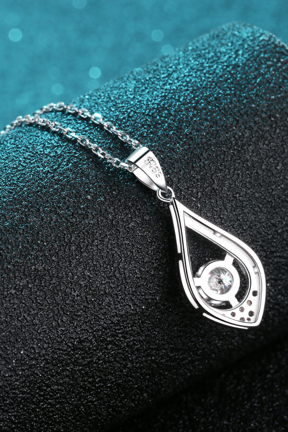 Glamorous Always Moissanite Pendant Necklace - Rhodium Vermeil- Claude Jewelry Moissanite - Shop claudejewelry.com