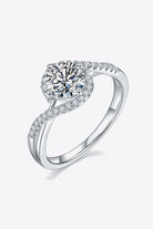 Halo Swirl 1 Ct Moissanite Crisscross Ring - - Claude Jewelry Moissanite - Shop claudejewelry.com