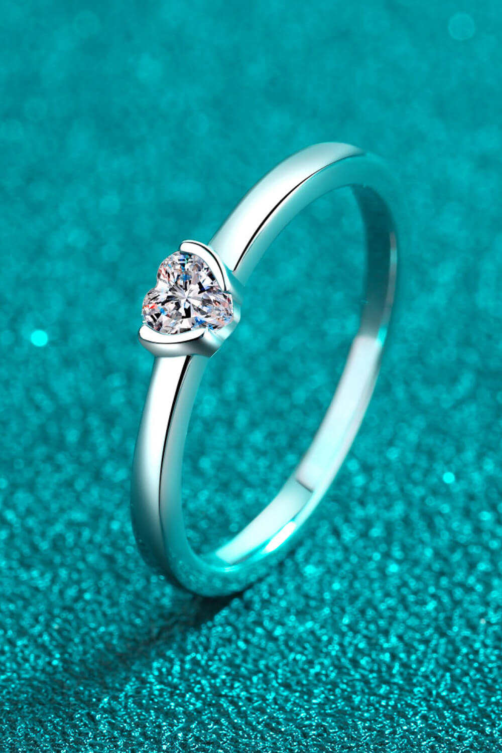 Heart-Shaped Moissanite Solitaire Ring - - Claude Jewelry Moissanite - Shop claudejewelry.com