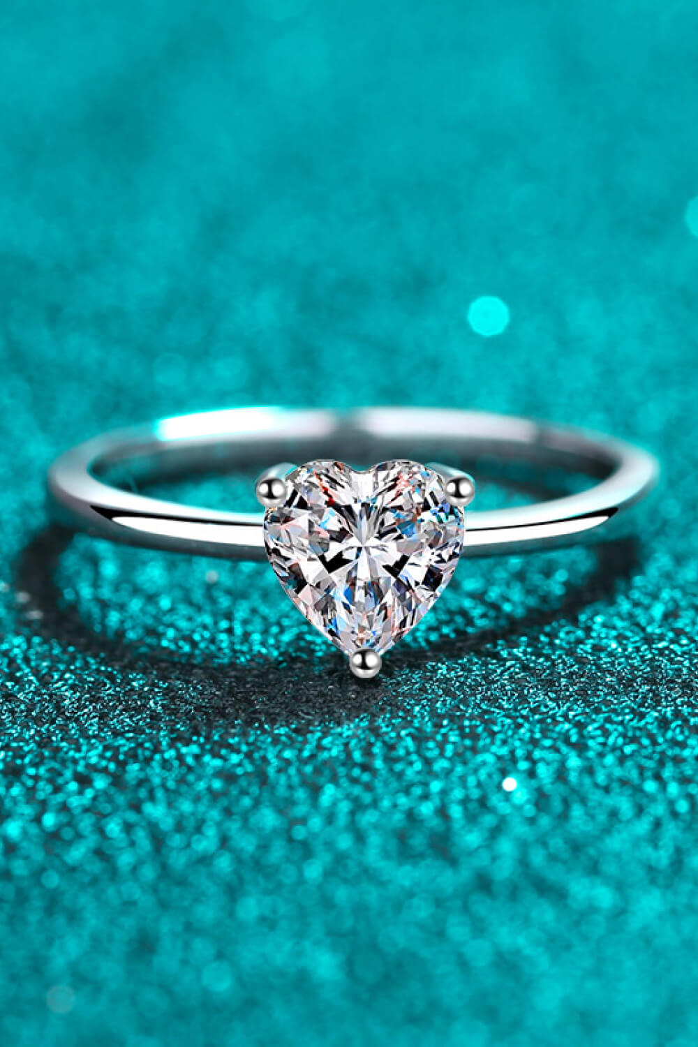 Heart-Shaped Moissanite Solitaire Ring - - Claude Jewelry Moissanite - Shop claudejewelry.com