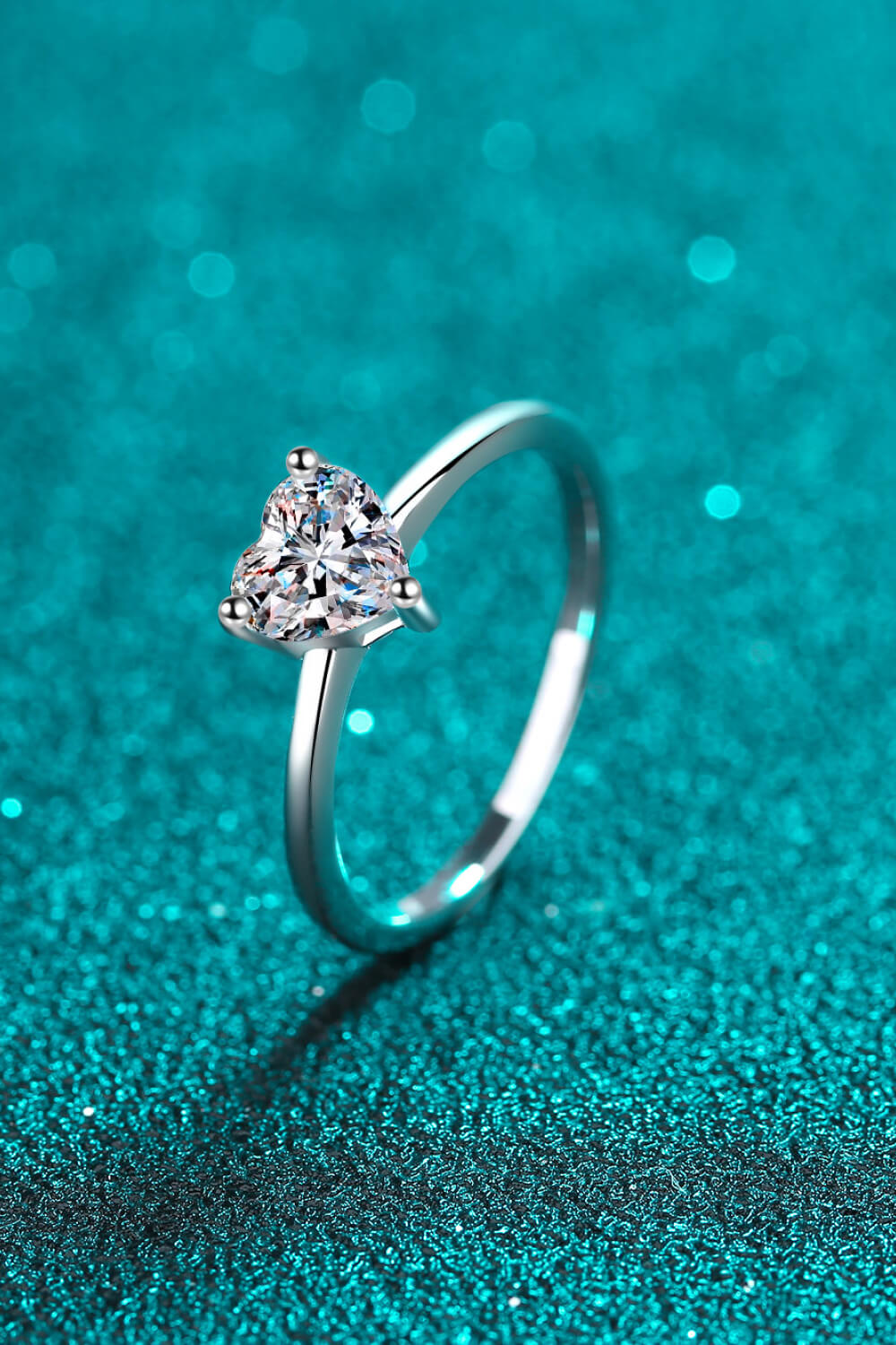 Heart-Shaped Moissanite Solitaire Ring - - Claude Jewelry Moissanite - Shop claudejewelry.com