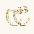 Inlaid Graduated Moissanite C-Hoop Earrings - - Claude Jewelry Moissanite - Shop claudejewelry.com