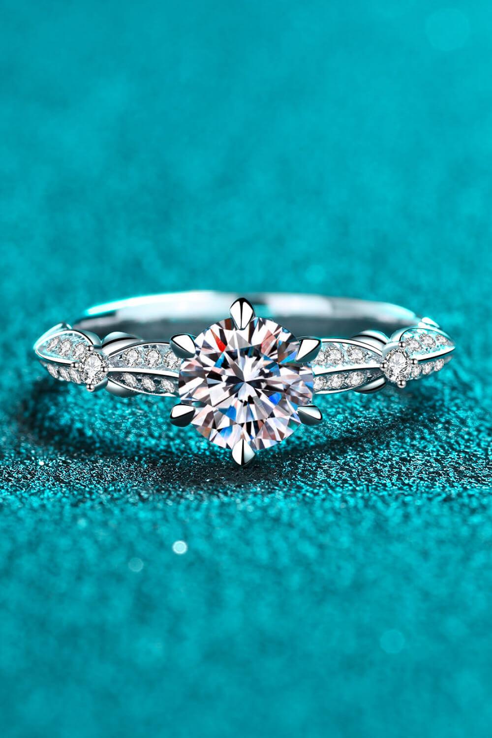 Inlaid Moissanite 6-Prong Ring - - Claude Jewelry Moissanite - Shop claudejewelry.com