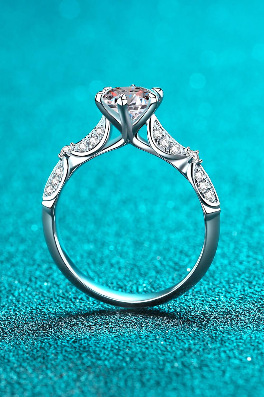 Inlaid Moissanite 6-Prong Ring - - Claude Jewelry Moissanite - Shop claudejewelry.com