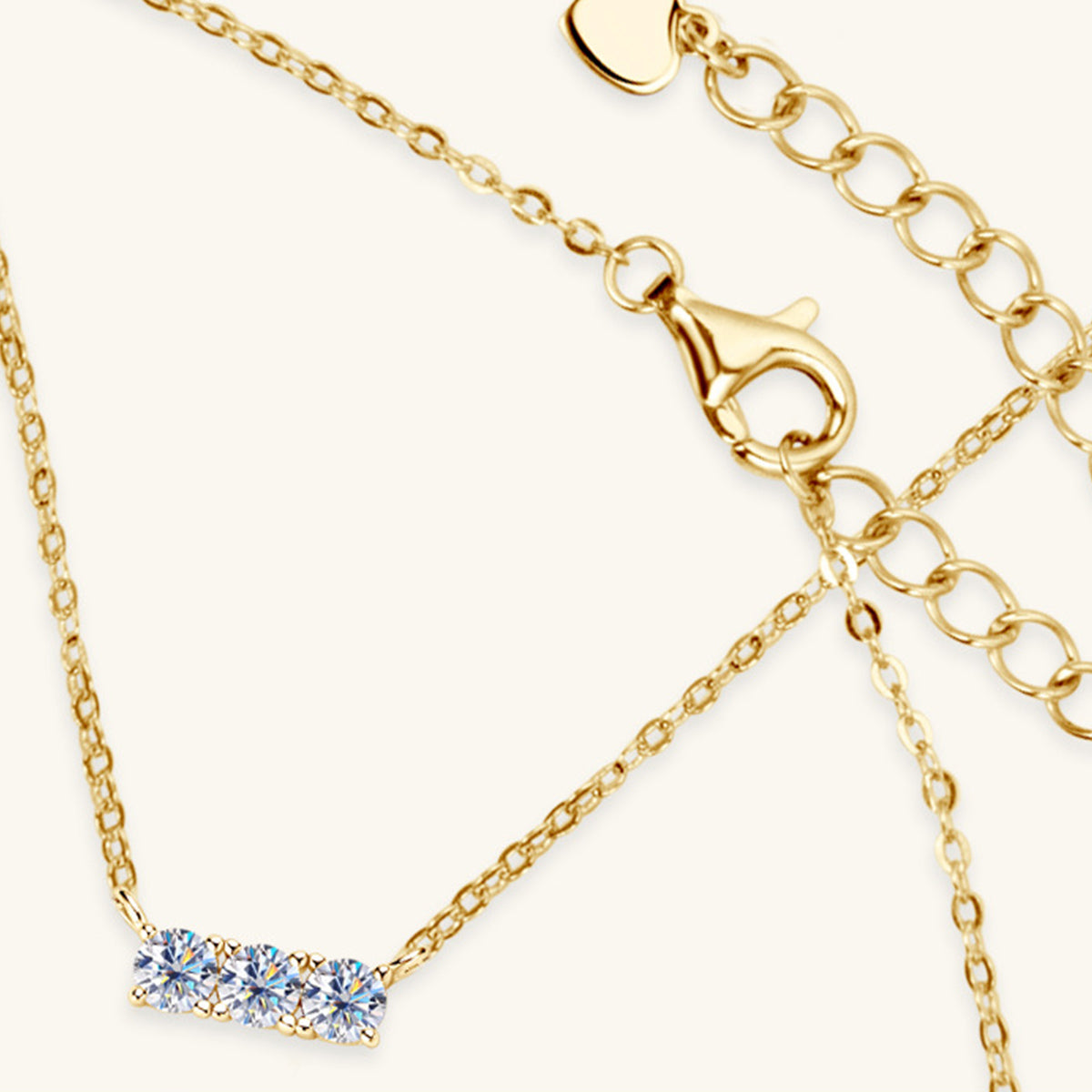 Inlaid Moissanite Bar Necklace - - Claude Jewelry Moissanite - Shop claudejewelry.com