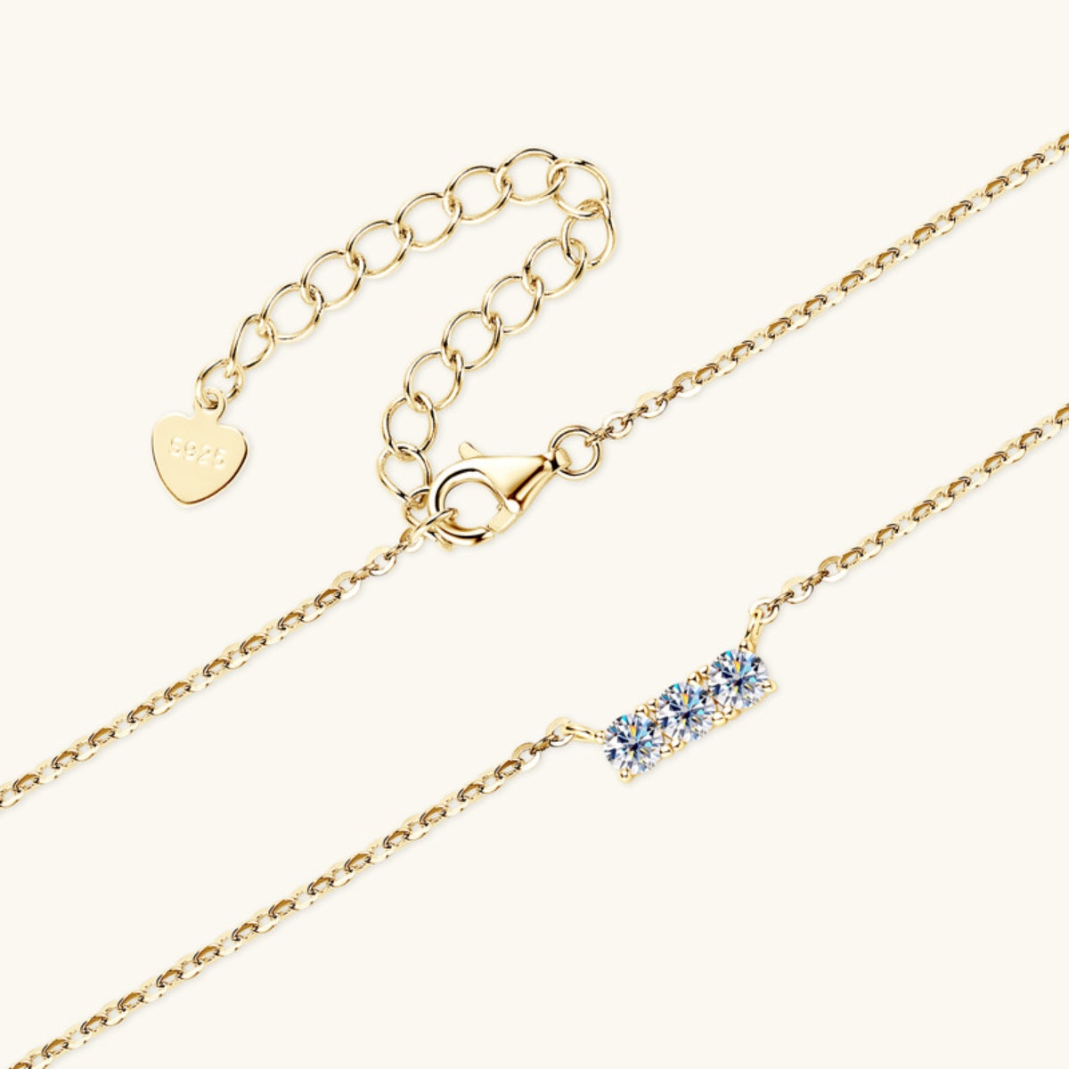 Inlaid Moissanite Bar Necklace - - Claude Jewelry Moissanite - Shop claudejewelry.com