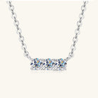 Inlaid Moissanite Bar Necklace - 925 Sterling Silver- Claude Jewelry Moissanite - Shop claudejewelry.com