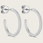 Inlaid Moissanite C-Hoop Earrings - 925 Sterling Silver- Claude Jewelry Moissanite - Shop claudejewelry.com