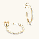 Inlaid Moissanite C-Hoop Earrings - - Claude Jewelry Moissanite - Shop claudejewelry.com