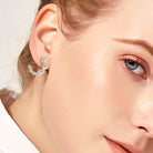 Inlaid Moissanite Curve Stud Earrings - - Claude Jewelry Moissanite - Shop claudejewelry.com