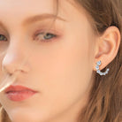 Inlaid Moissanite Curve Stud Earrings - - Claude Jewelry Moissanite - Shop claudejewelry.com