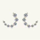 Inlaid Moissanite Curve Stud Earrings - - Claude Jewelry Moissanite - Shop claudejewelry.com