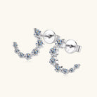 Inlaid Moissanite Curve Stud Earrings - - Claude Jewelry Moissanite - Shop claudejewelry.com