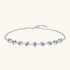 Inlaid Moissanite Nine Stone Bracelet - 925 Sterling Silver- Claude Jewelry Moissanite - Shop claudejewelry.com