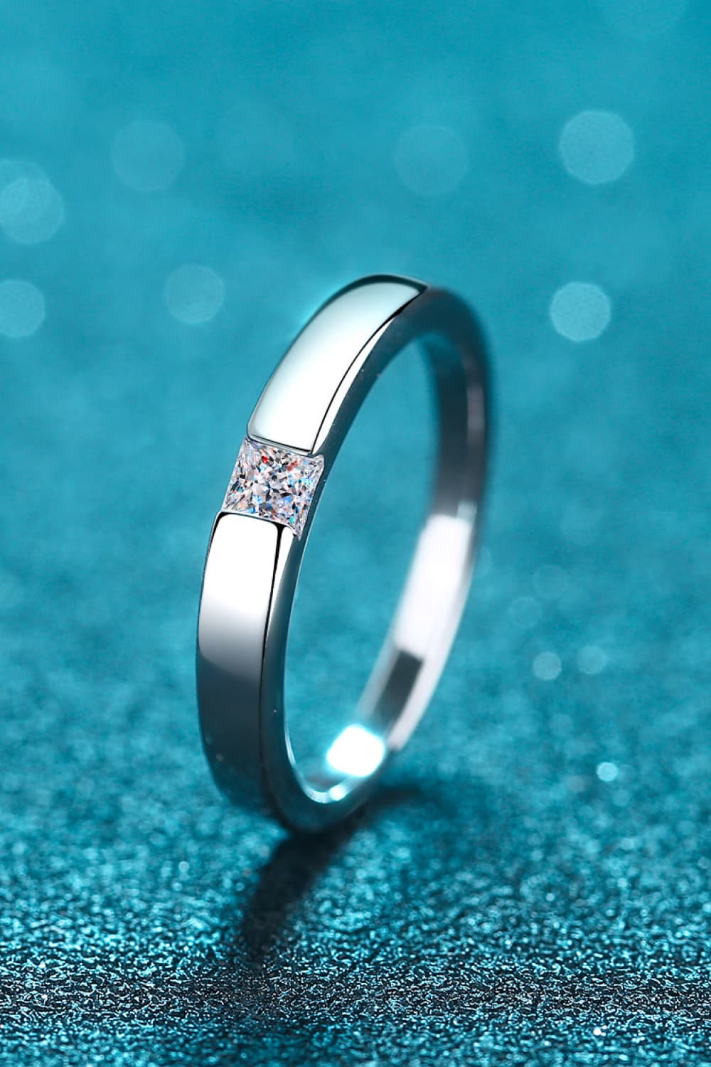 Inlaid Moissanite Rhodium Vermeil Ring - - Claude Jewelry Moissanite - Shop claudejewelry.com