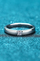 Inlaid Moissanite Rhodium Vermeil Ring - - Claude Jewelry Moissanite - Shop claudejewelry.com