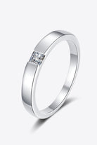 Inlaid Moissanite Rhodium Vermeil Ring - - Claude Jewelry Moissanite - Shop claudejewelry.com