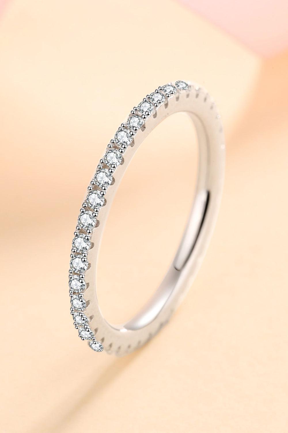 Inlaid Moissanite Stacking Ring - - Claude Jewelry Moissanite - Shop claudejewelry.com