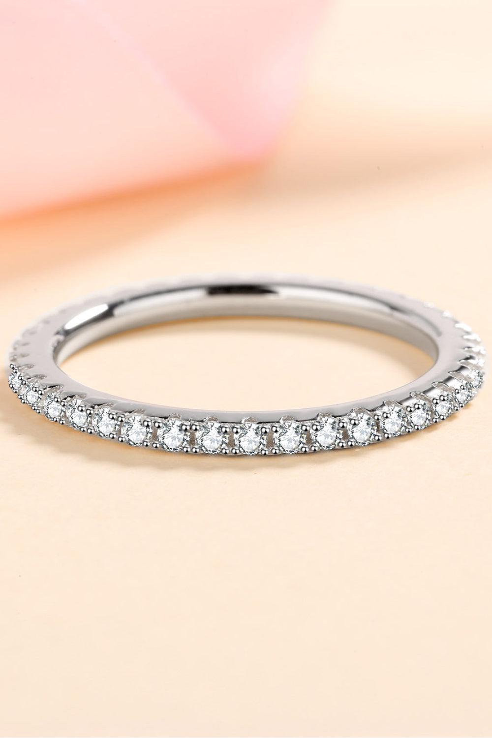 Inlaid Moissanite Stacking Ring - - Claude Jewelry Moissanite - Shop claudejewelry.com