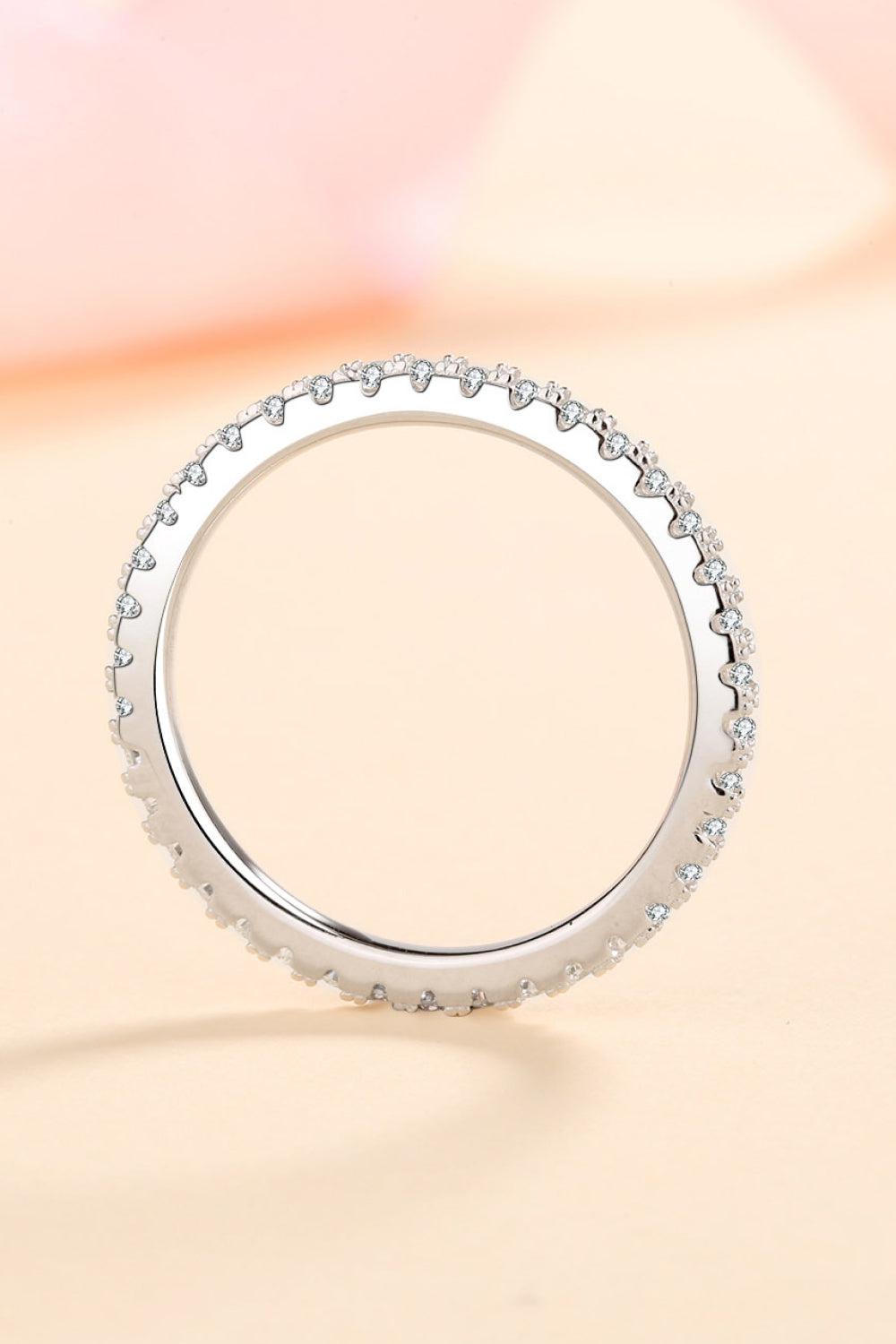 Inlaid Moissanite Stacking Ring - - Claude Jewelry Moissanite - Shop claudejewelry.com