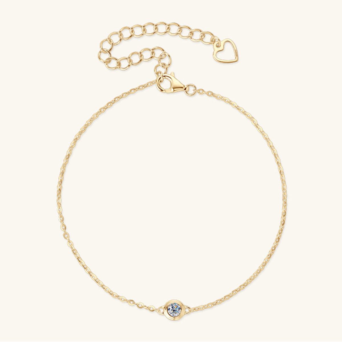 Inlaid Moissanite Thin Chain Bracelet - 18k Gold Vermeil- Claude Jewelry Moissanite - Shop claudejewelry.com