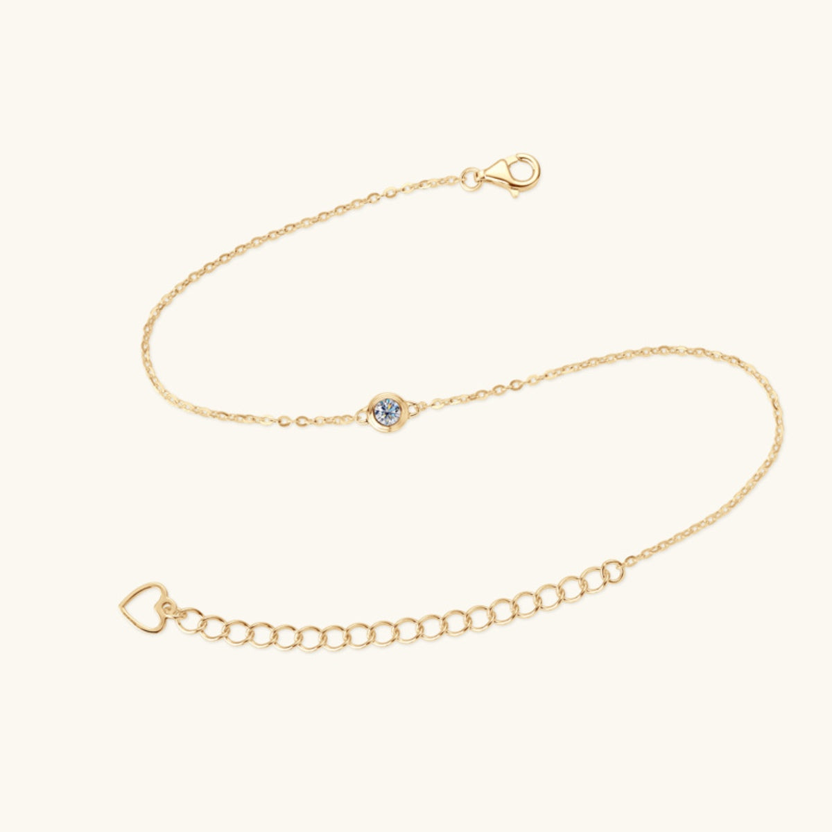 Inlaid Moissanite Thin Chain Bracelet - - Claude Jewelry Moissanite - Shop claudejewelry.com