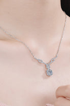 Intricate Moissanite Pendant Necklace - Rhodium Vermeil- Claude Jewelry Moissanite - Shop claudejewelry.com