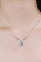 Intricate Moissanite Pendant Necklace - Rhodium Vermeil- Claude Jewelry Moissanite - Shop claudejewelry.com