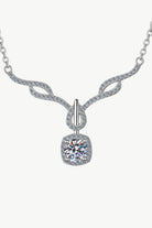 Intricate Moissanite Pendant Necklace - Rhodium Vermeil- Claude Jewelry Moissanite - Shop claudejewelry.com