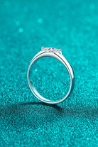 Minimal Moissanite Inlay Rhodium Vermeil Ring - - Claude Jewelry Moissanite - Shop claudejewelry.com