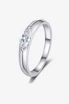 Minimal Moissanite Inlay Rhodium Vermeil Ring - Rhodium Vermeil-4- Claude Jewelry Moissanite - Shop claudejewelry.com