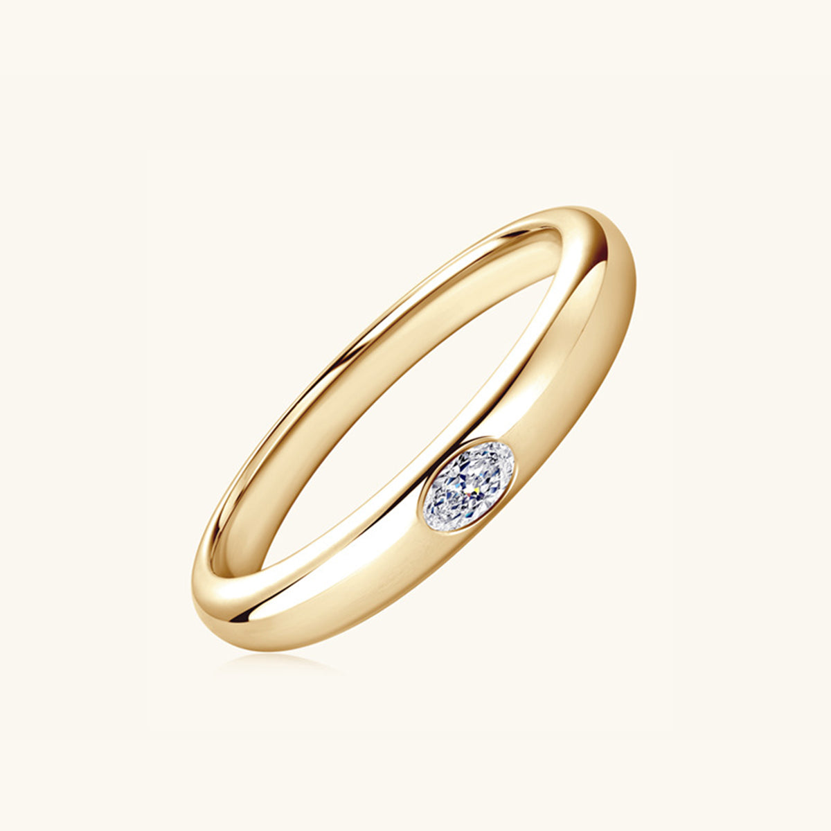 Minimalist Inlaid Moissanite Ring - - Claude Jewelry Moissanite - Shop claudejewelry.com