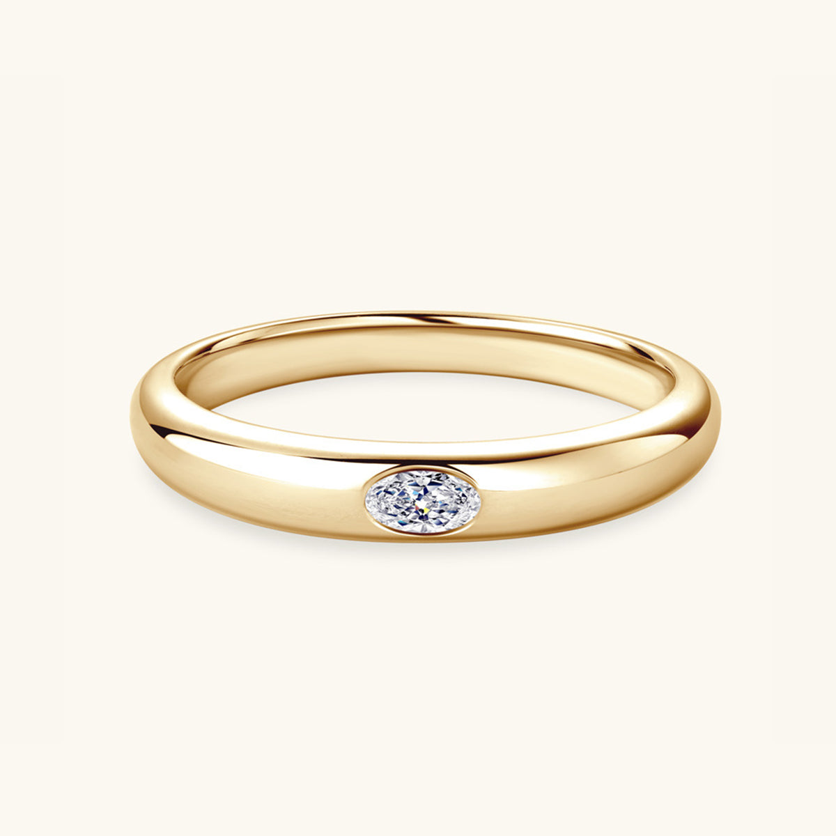 Minimalist Inlaid Moissanite Ring - Gold/Oval Drill-5- Claude Jewelry Moissanite - Shop claudejewelry.com