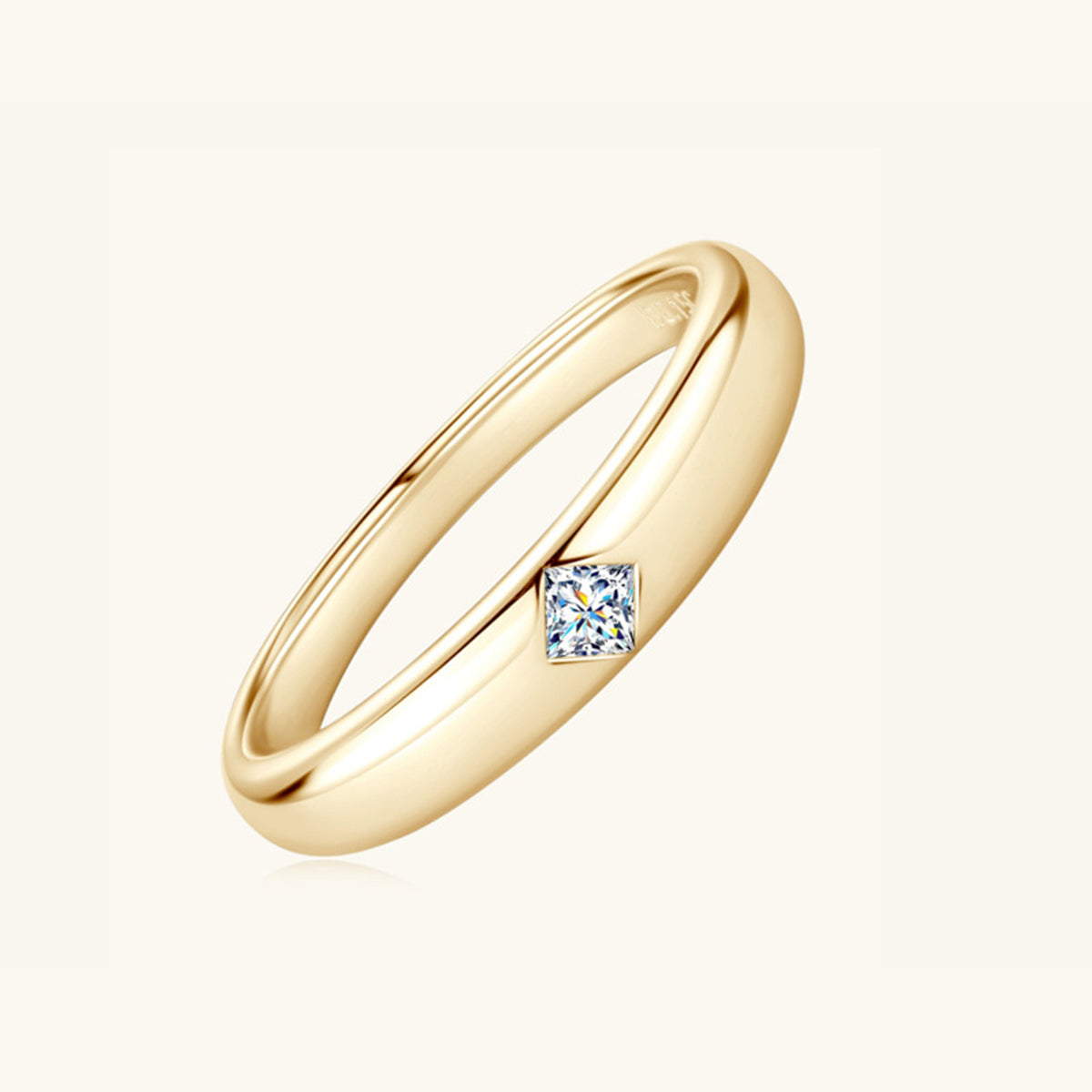 Minimalist Inlaid Moissanite Ring - Gold/Square-shaped drill-5- Claude Jewelry Moissanite - Shop claudejewelry.com