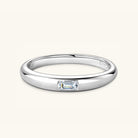 Minimalist Inlaid Moissanite Ring - Silver/Rectangular Drill-5- Claude Jewelry Moissanite - Shop claudejewelry.com