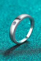 Minimalist Moissanite 925 Sterling Silver Band Ring - - Claude Jewelry Moissanite - Shop claudejewelry.com