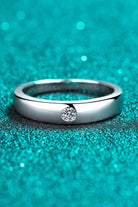 Minimalist Moissanite 925 Sterling Silver Band Ring - - Claude Jewelry Moissanite - Shop claudejewelry.com