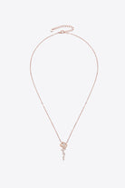 Moissanite 18k Rose Gold Vermeil Rose Drop Pendant Necklace - Rose- Claude Jewelry Moissanite - Shop claudejewelry.com