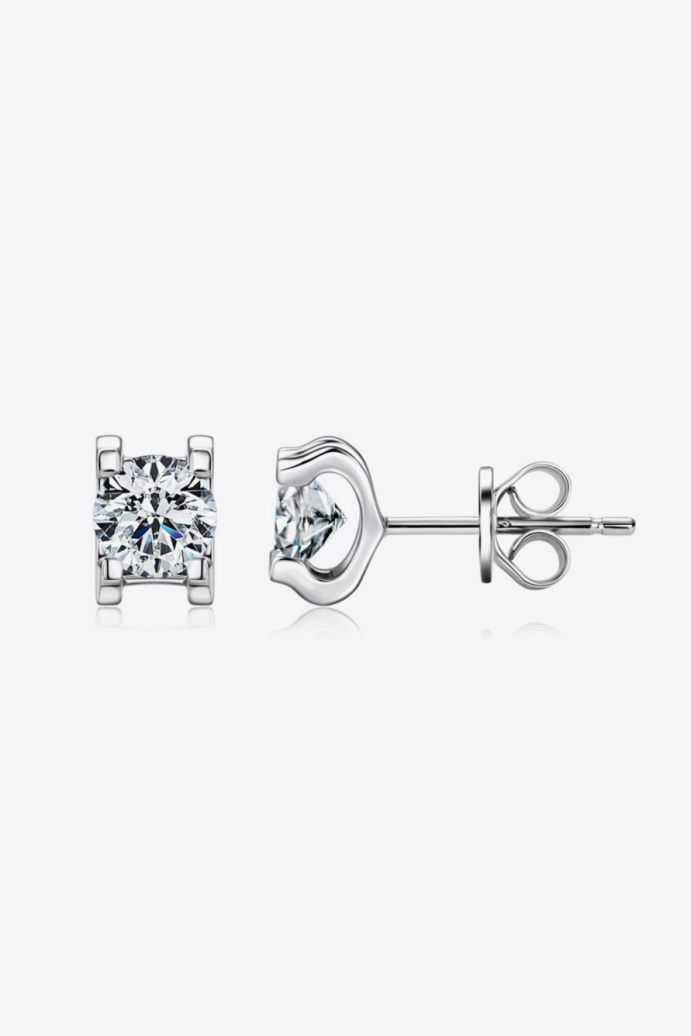 Moissanite 4 Prong Stud Earrings - - Claude Jewelry Moissanite - Shop claudejewelry.com