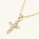 Moissanite 6 Stone Cross Pendant Necklace - - Claude Jewelry Moissanite - Shop claudejewelry.com