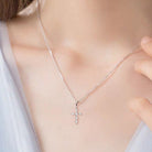 Moissanite 6 Stone Cross Pendant Necklace - - Claude Jewelry Moissanite - Shop claudejewelry.com