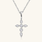 Moissanite 6 Stone Cross Pendant Necklace - 925 Sterling Silver- Claude Jewelry Moissanite - Shop claudejewelry.com