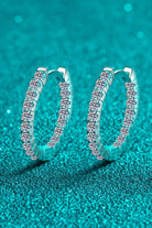 Moissanite 925 Sterling Silver Huggie Hoop Earrings - Rhodium Vermeil- Claude Jewelry Moissanite - Shop claudejewelry.com