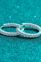 Moissanite 925 Sterling Silver Huggie Hoop Earrings - Rhodium Vermeil- Claude Jewelry Moissanite - Shop claudejewelry.com