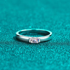 Moissanite 925 Sterling Silver Inlaid Stone Ring - - Claude Jewelry Moissanite - Shop claudejewelry.com